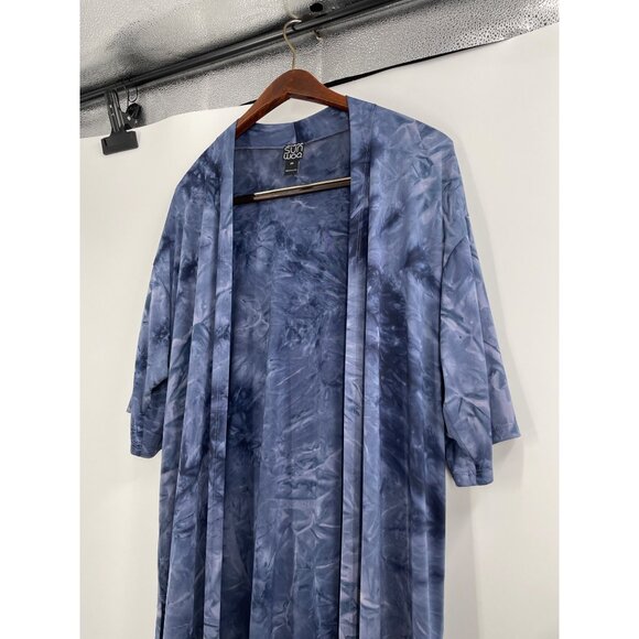 Ciara Sun Woo XS Womens Open Front Tie-Dye Duster Cardigan Blue Lightweight - Picture 3 of 7
